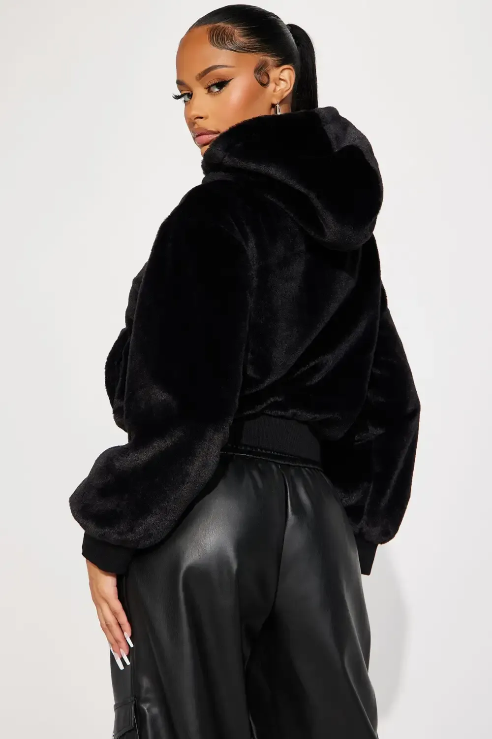 Warm Cuddles Faux Fur Jacket - Black