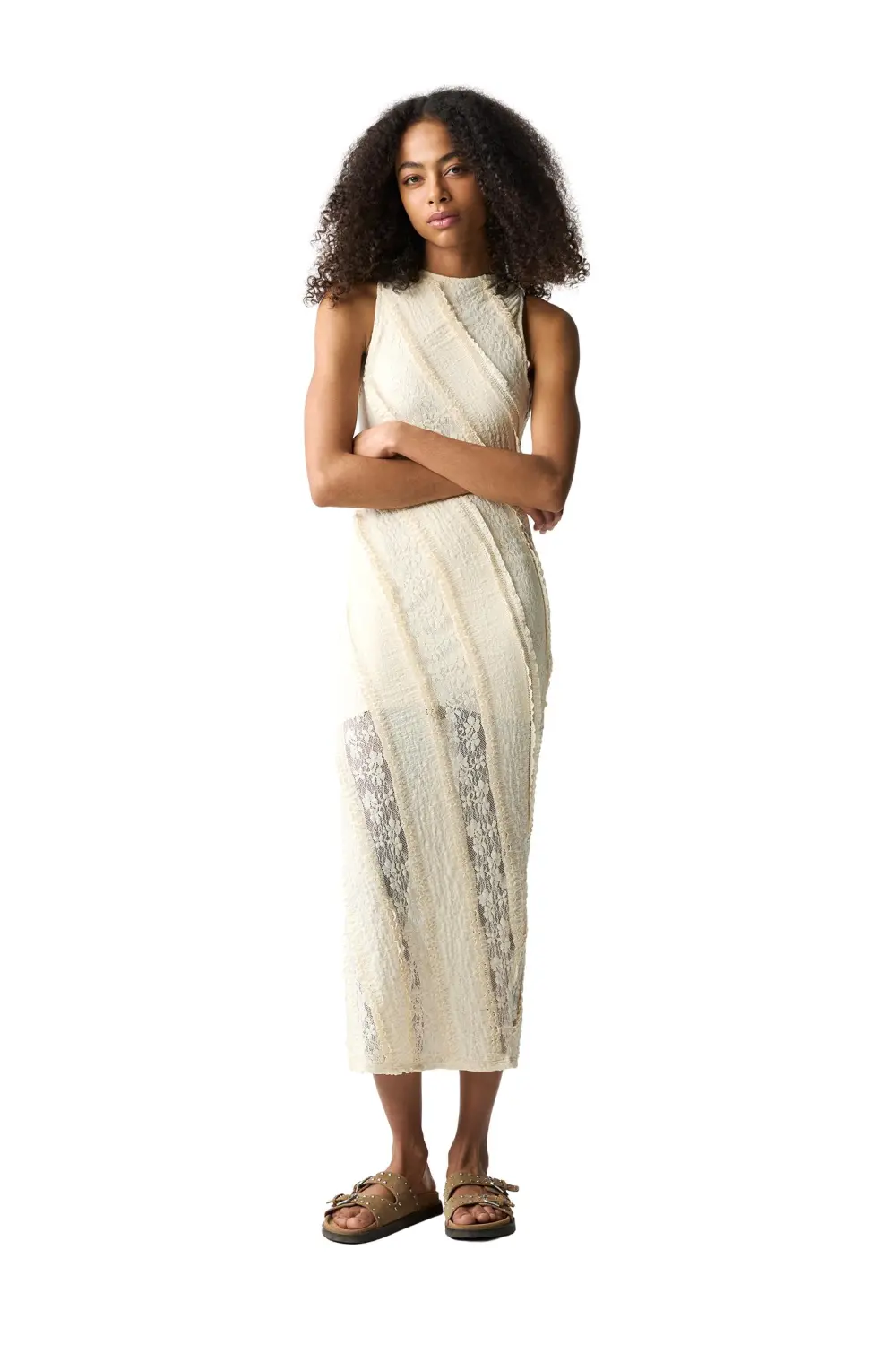 Vestido midi encaje