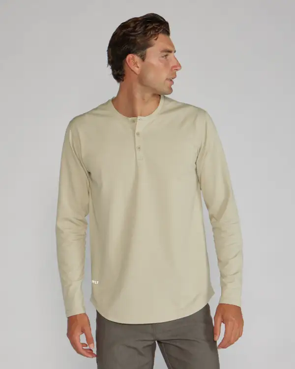 Henley Drop-Cut Long Sleeve: Lux