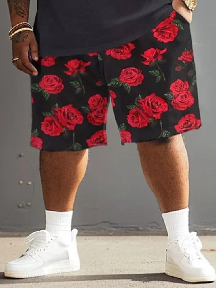 Street Vitality Rose Print Big And Tall Men'S Set|Biggmans