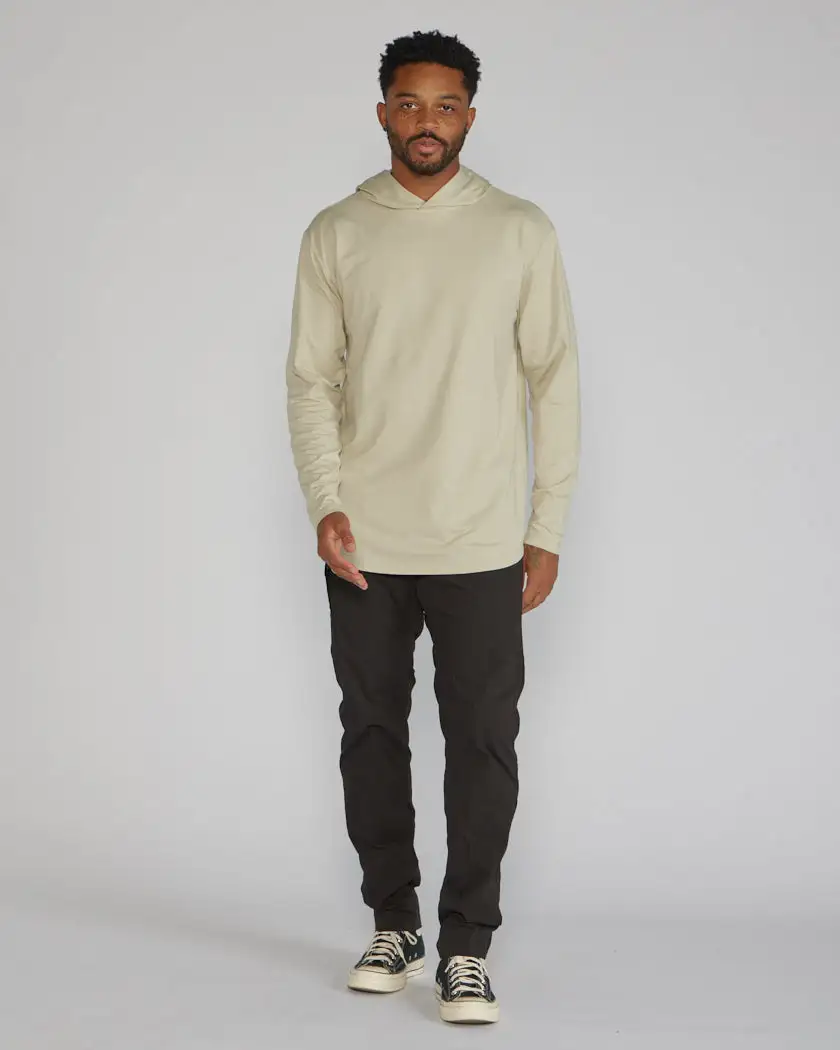 Hooded Drop-Cut Long Sleeve