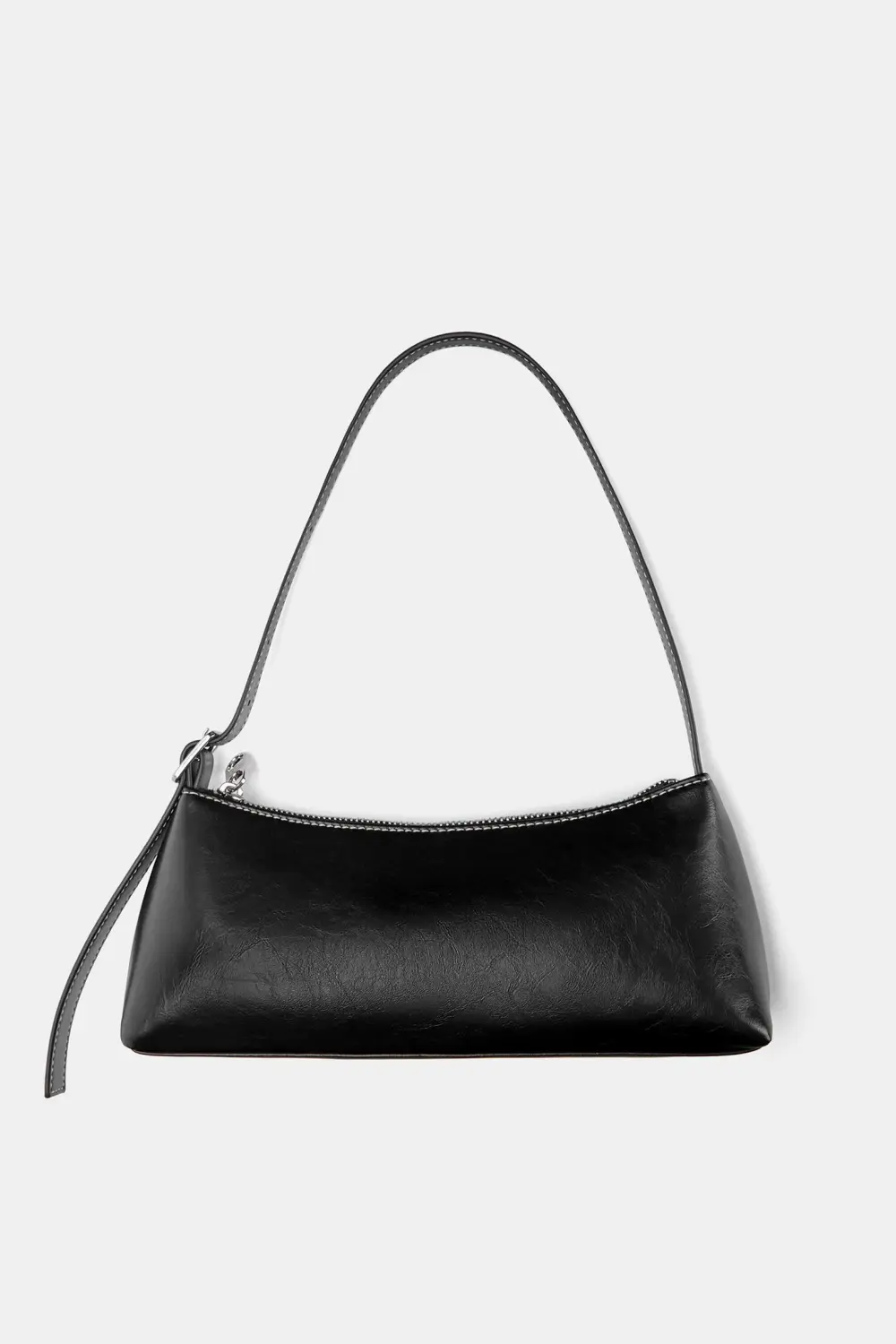 Bolso de hombro alargado pespuntes