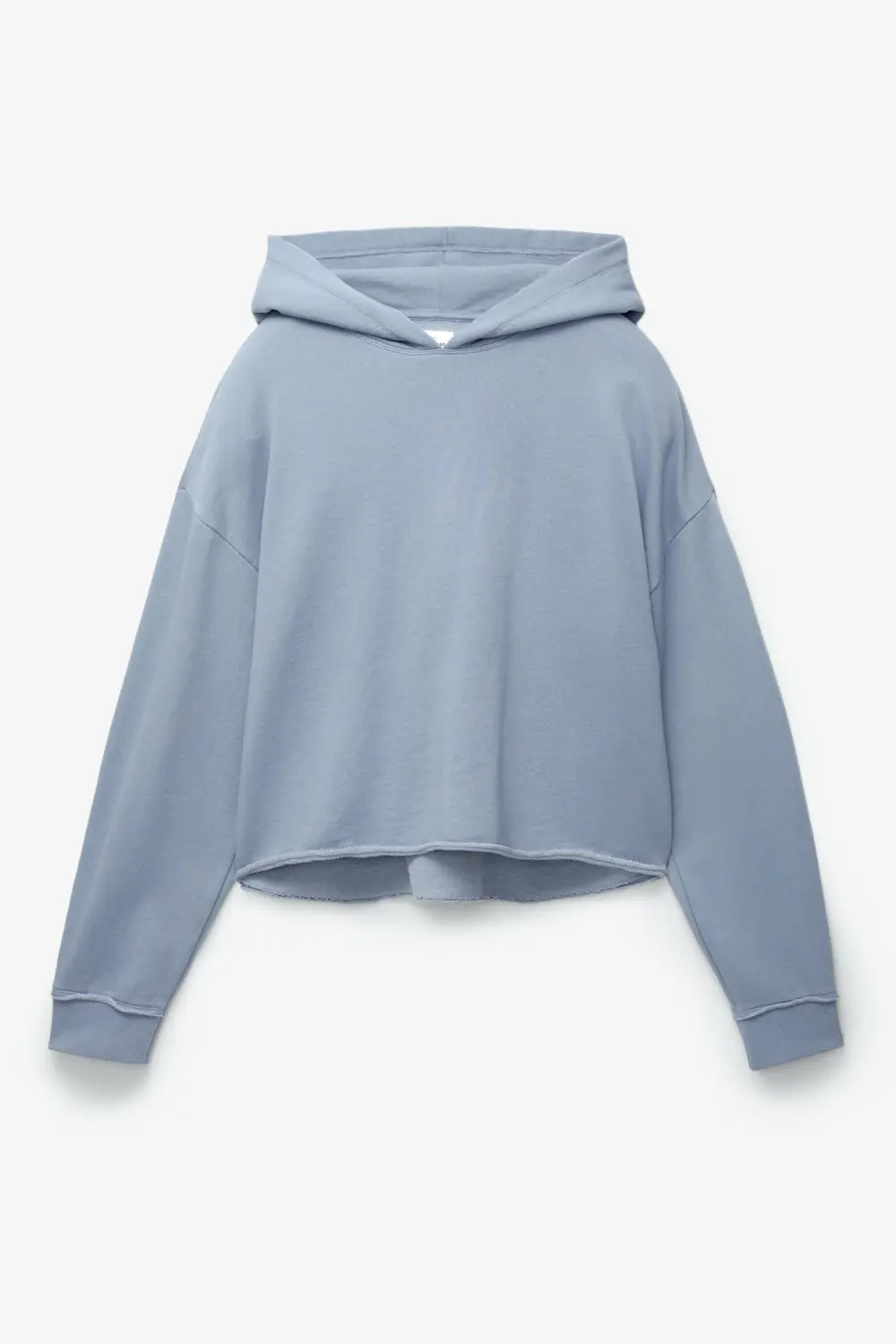 Sudadera boxy bajo desflecado