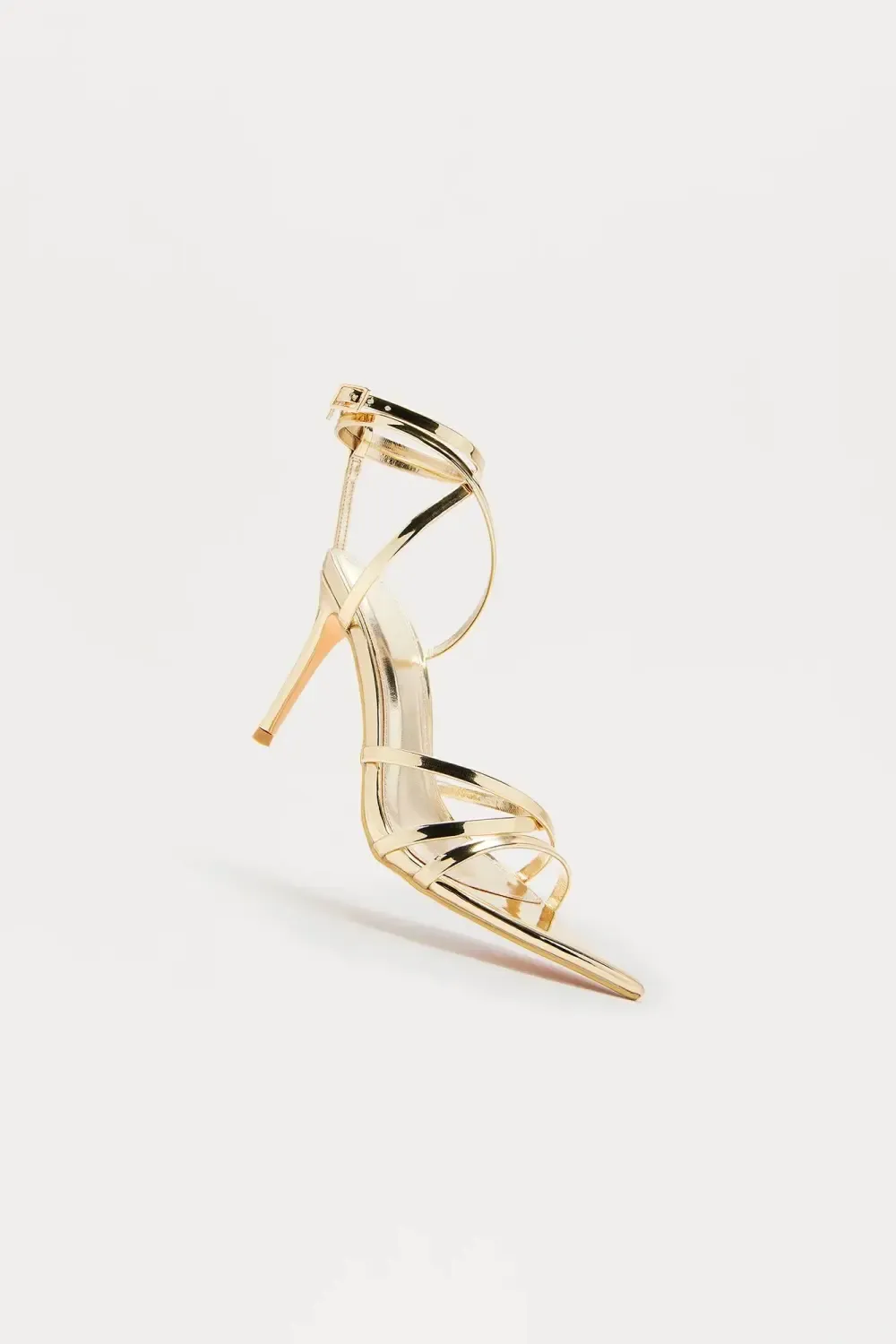 Upton Faux Leather Stiletto Heels - Gold