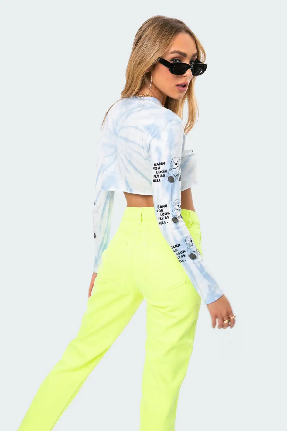 Fly Teddy Tie-Dye Crop Top