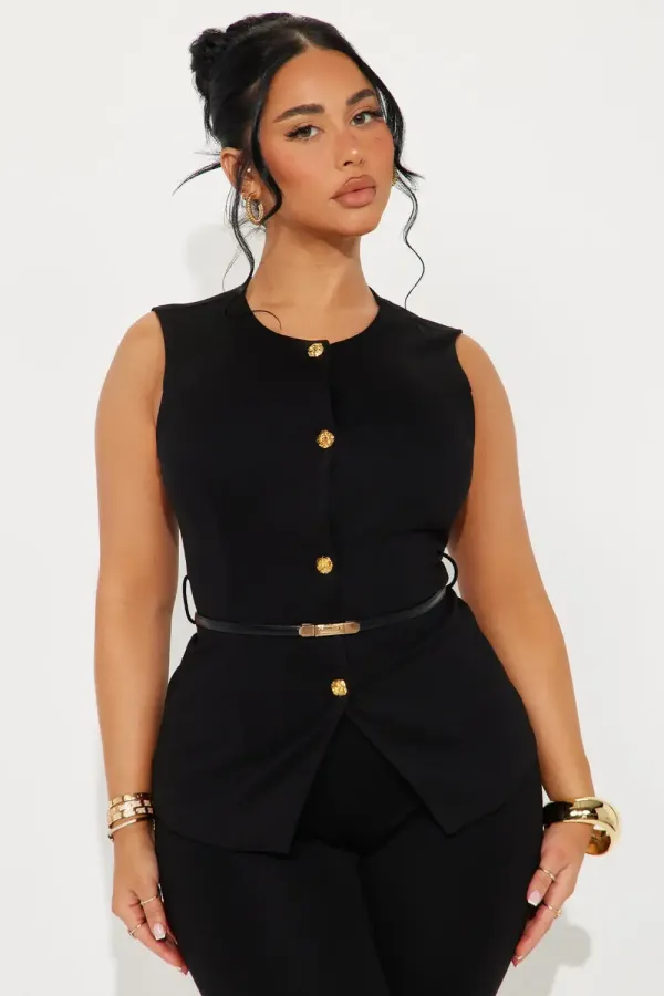 The Vera Ponte Vest And Pant Set - Black
