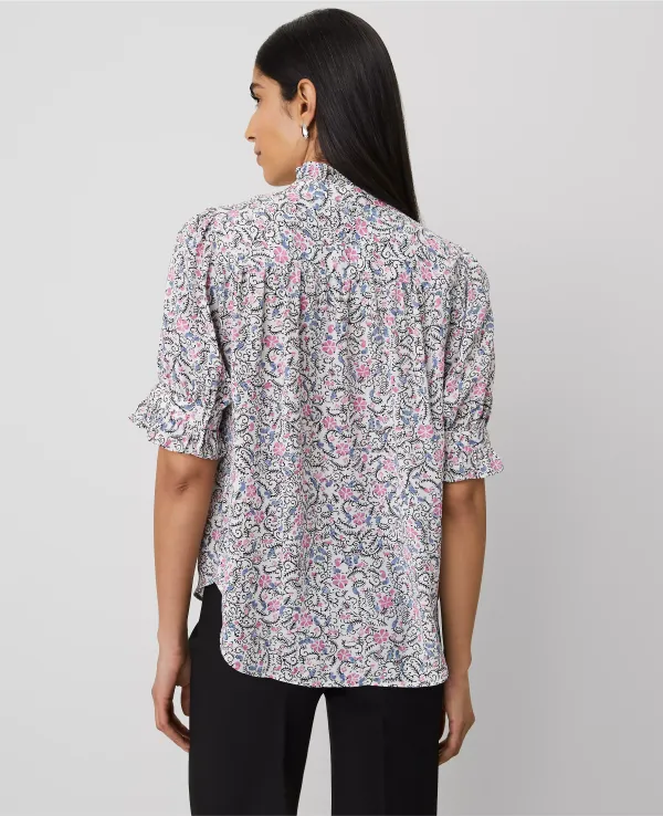 Floral Ruffle Collar Blouse
