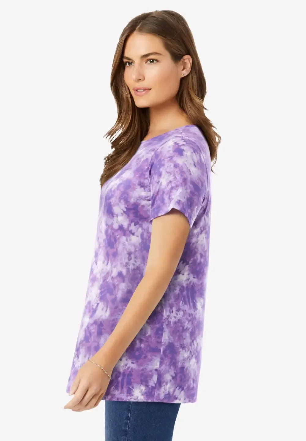 Perfect Printed Short-Sleeve Crewneck Tee