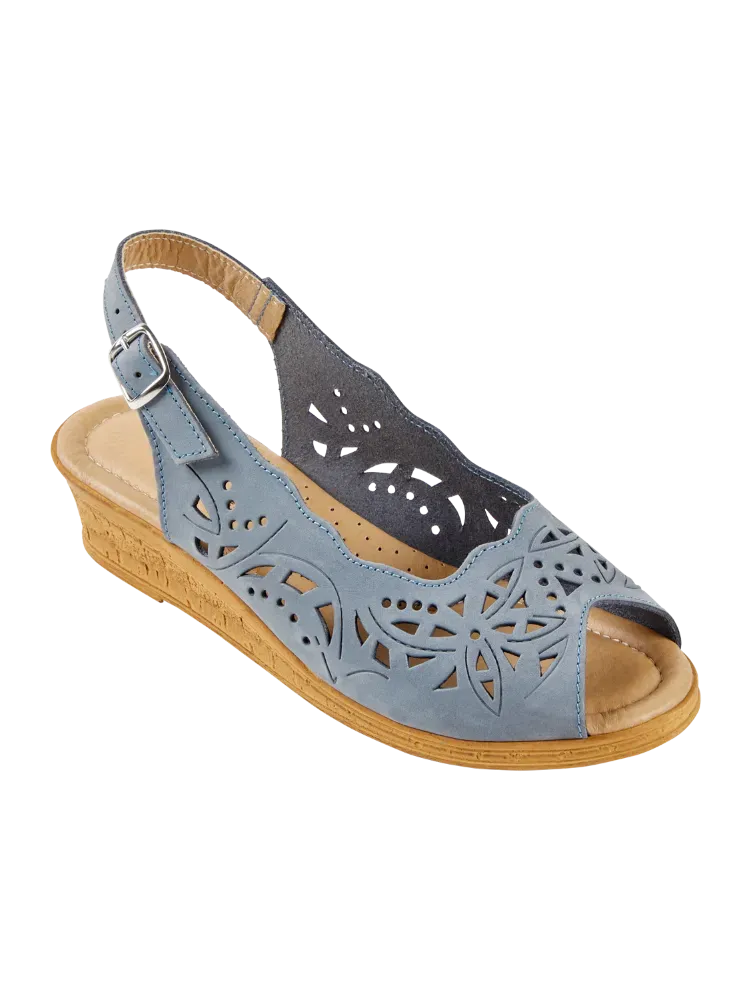 Women's Leather Cutwork Slingbacks