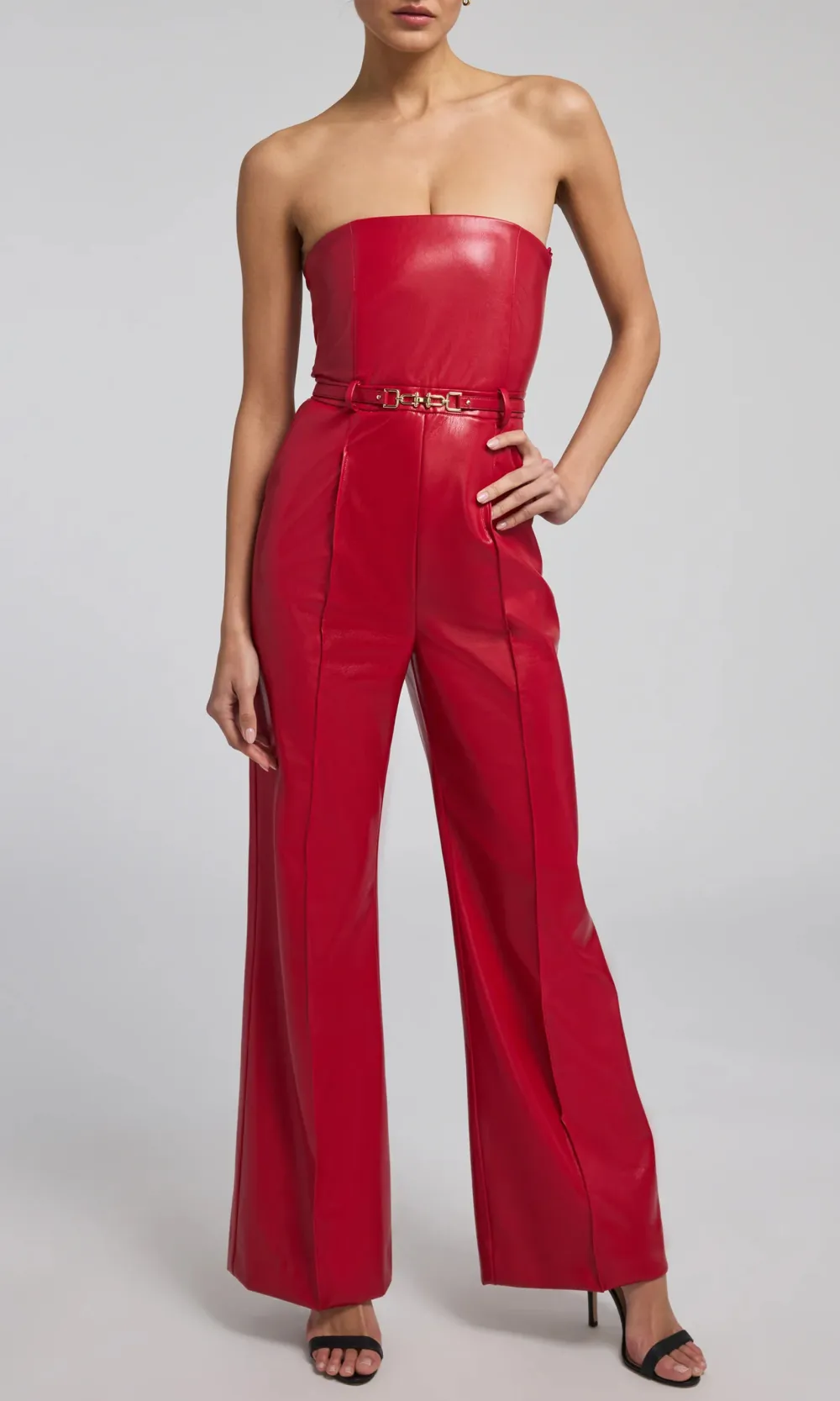 Cristelle Vegan Leather Jumpsuit