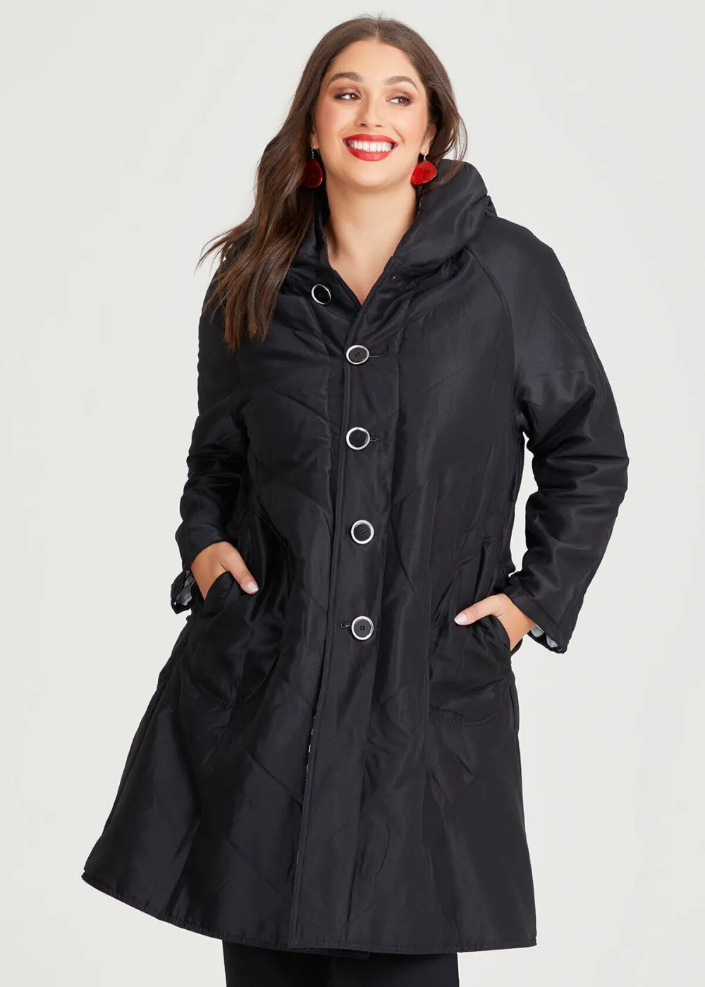 Reversible Spot Print Puffer Coat
