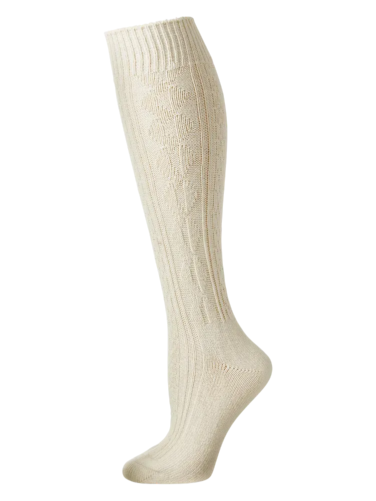 Women's Cable-Knit Cotton Knee Socks