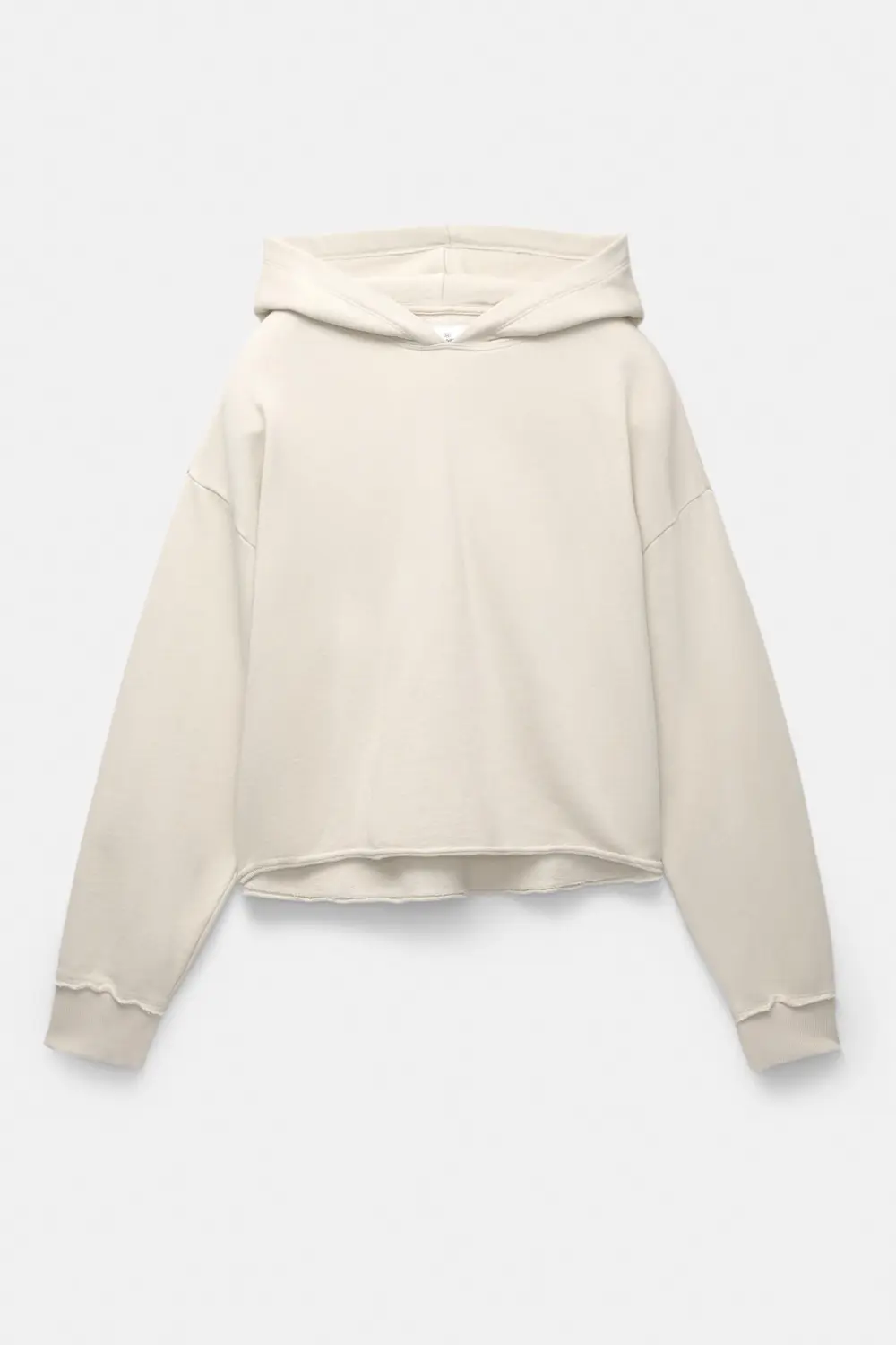 Sudadera boxy bajo desflecado