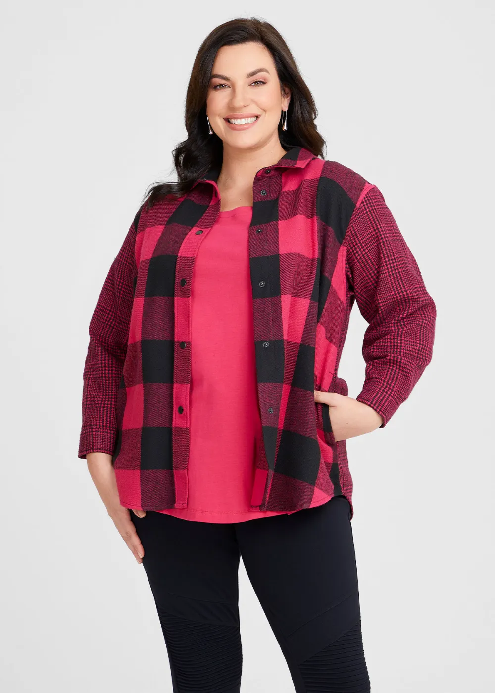 Multi Check Shacket