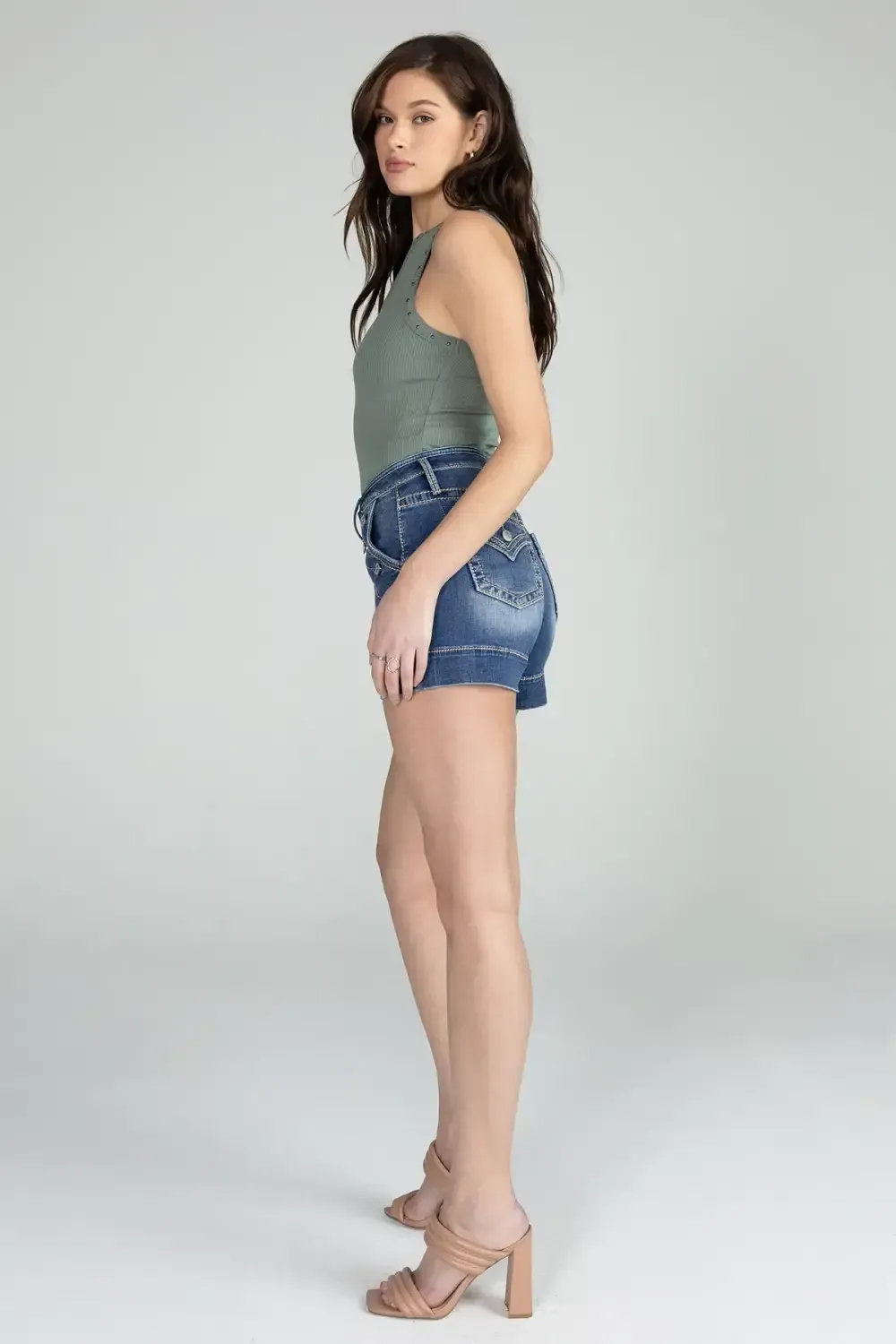 Front Button High Rise Shorts