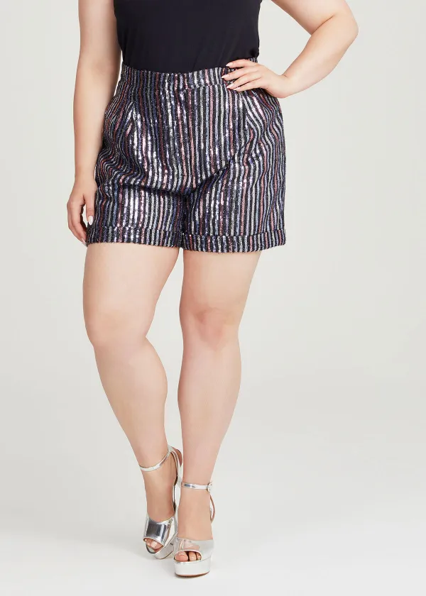 NYE Sequin Stripe Party Short