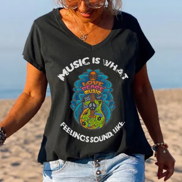 Music is what feelings sound like Graphic Tees
