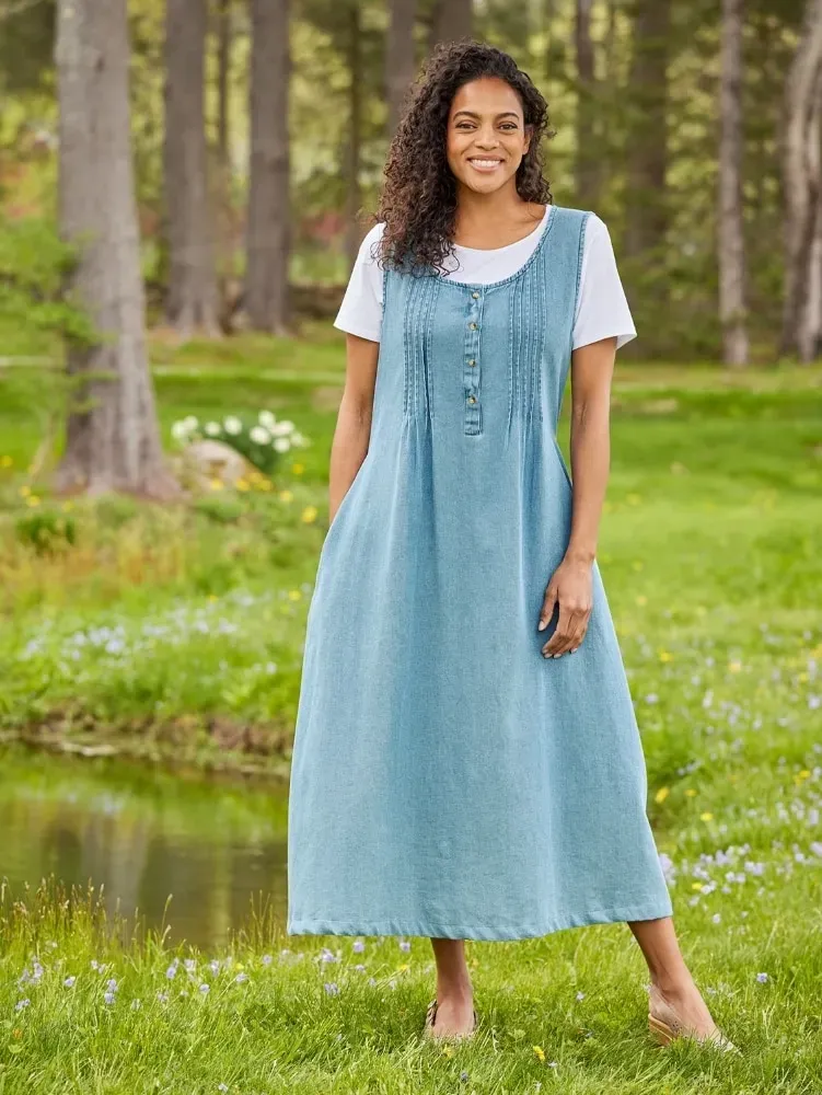 Denim Pintuck Jumper
