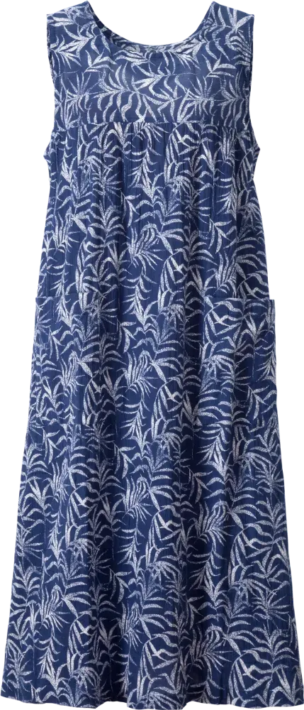 Sleeveless Cotton Gauze Print Muumuu