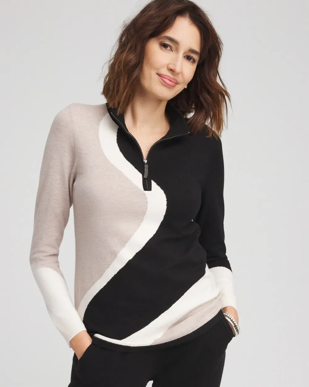 Zenergy® Luxe Cashmere Blend Colorblock Top