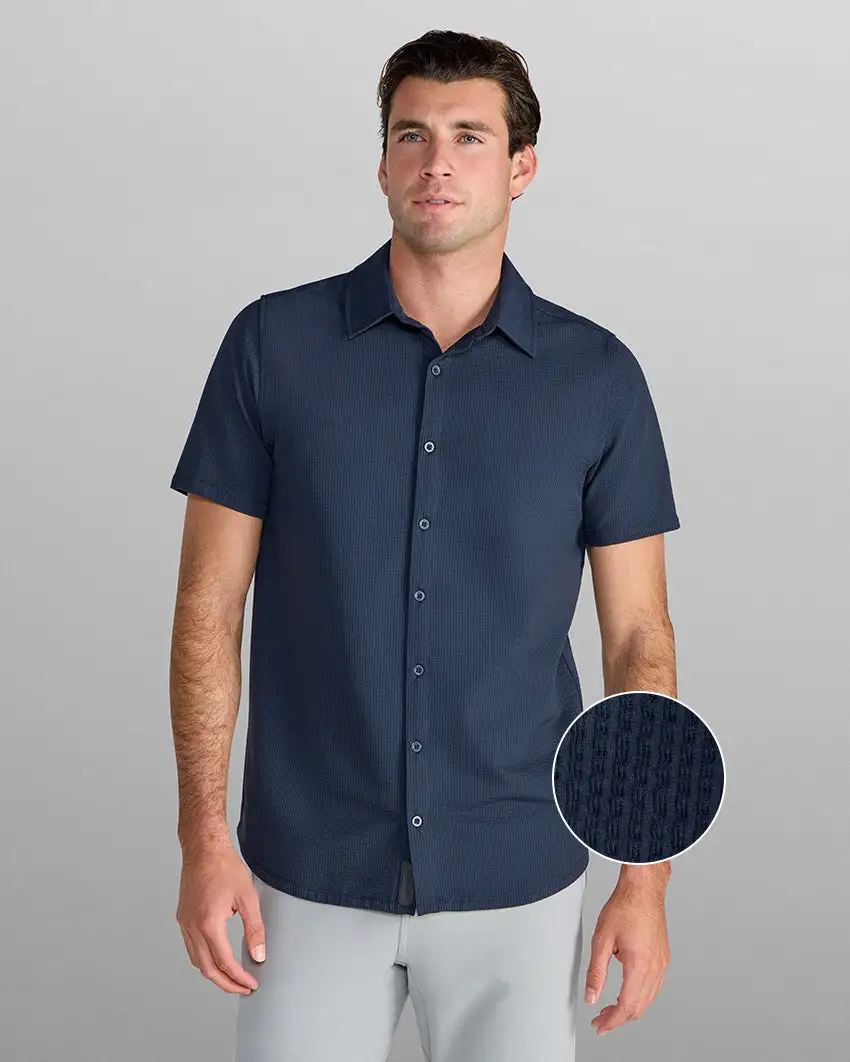 Seersucker Short Sleeve Button Down