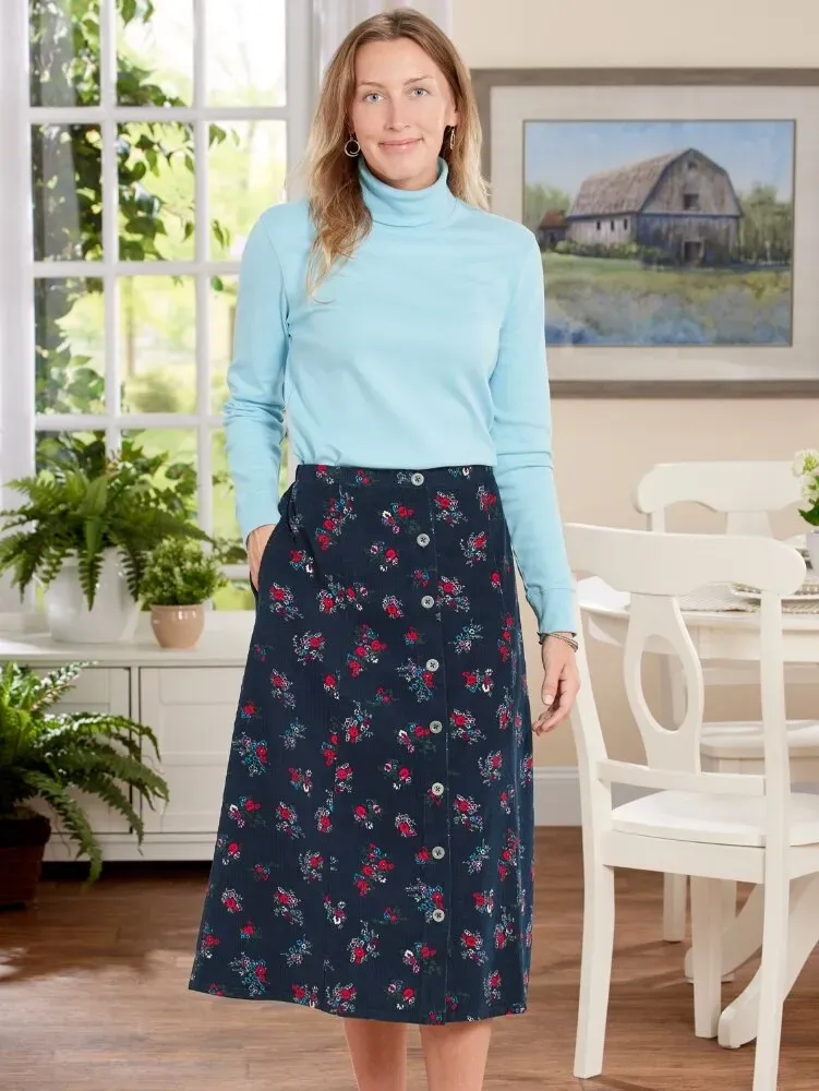 Classic Corduroy Midi Skirt