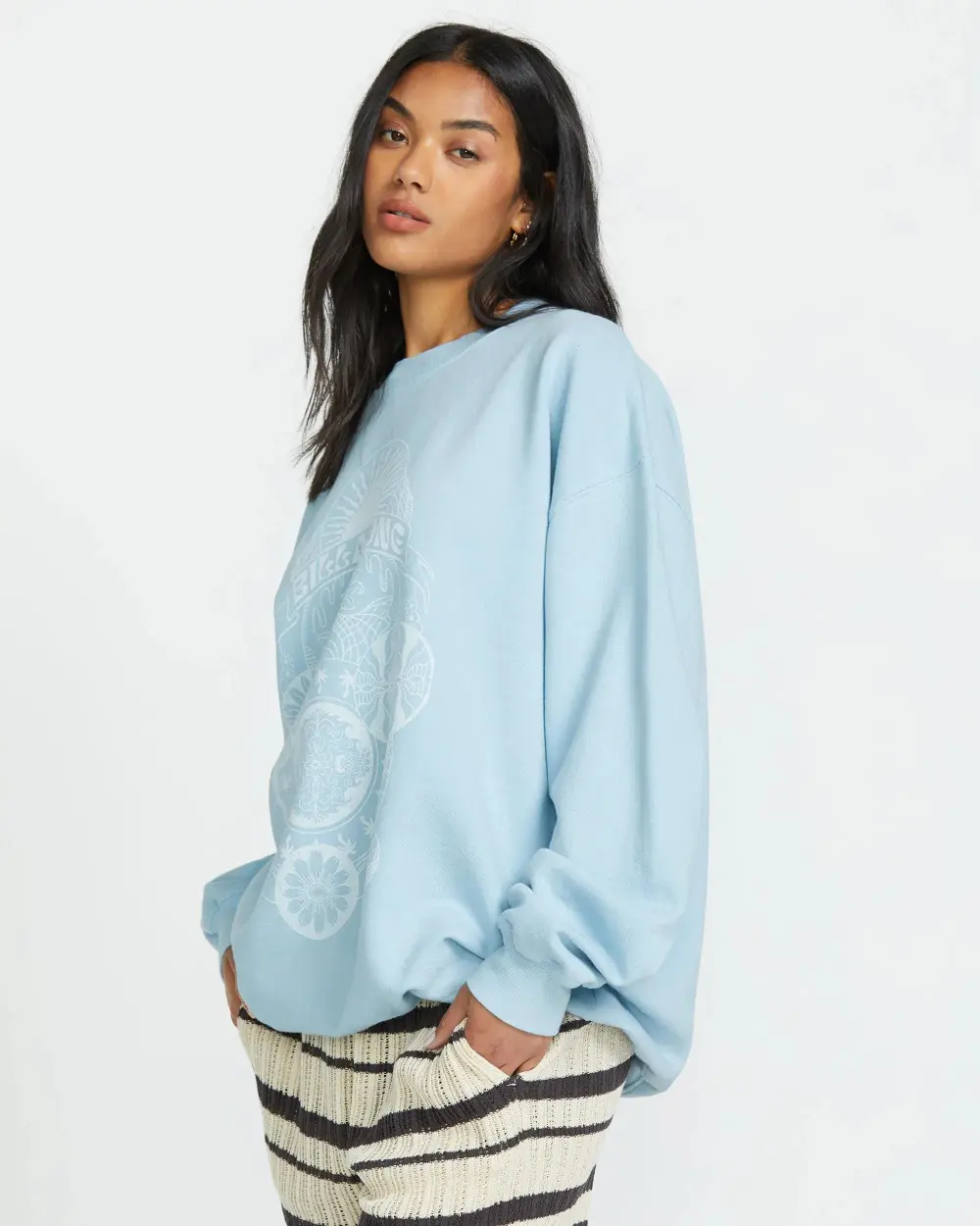 Ride In Crew Sweatshirt - Washed Chambray