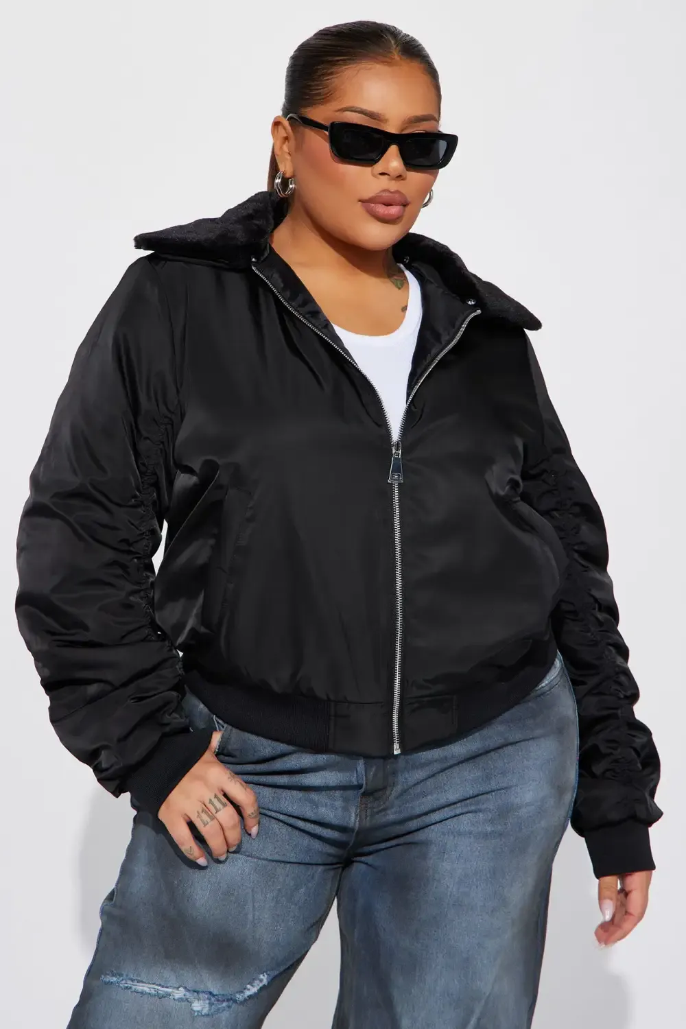 Let It Go Bomber Jacket - Black