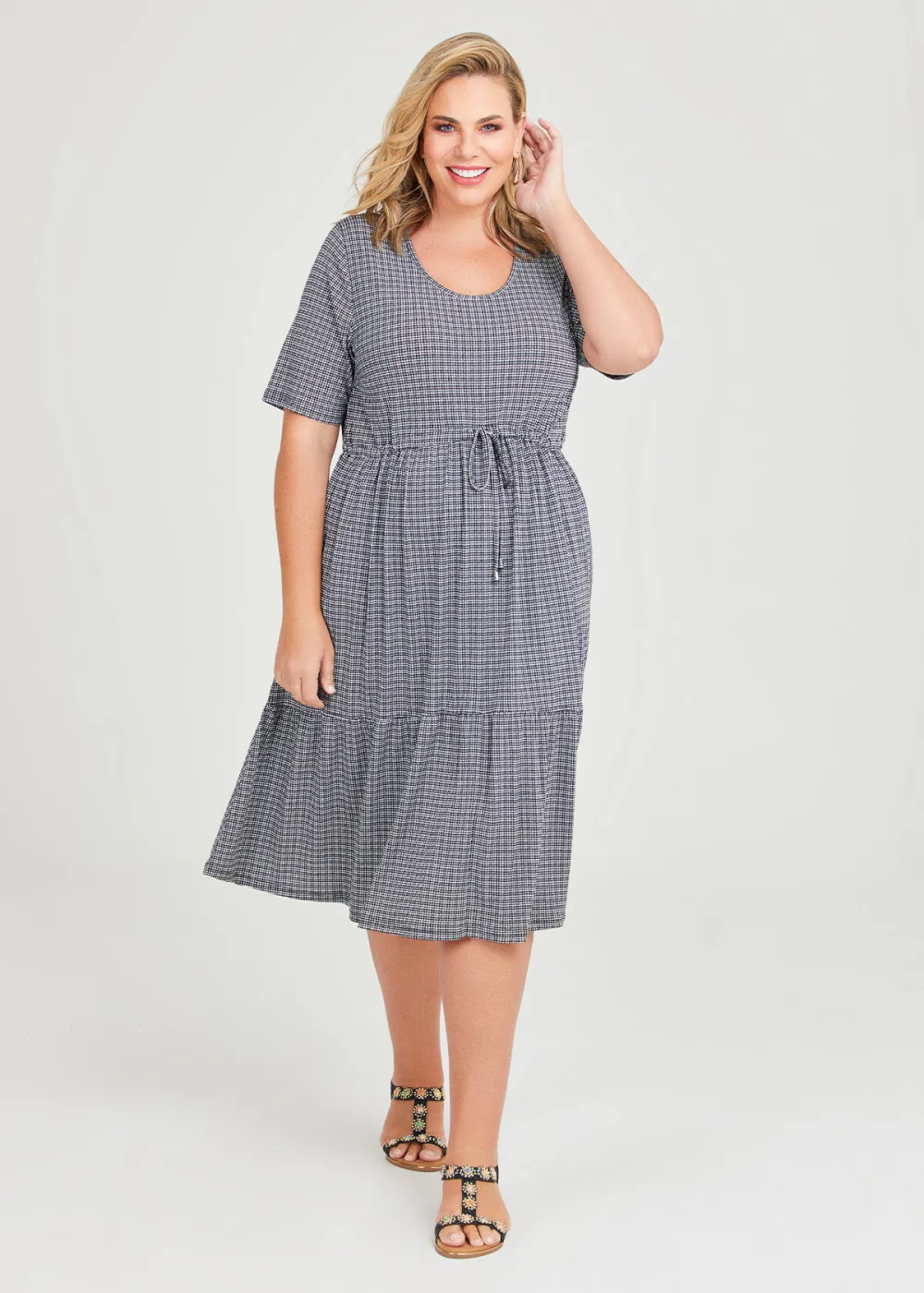 Mini Check Tier Dress