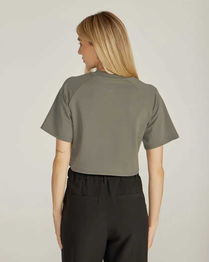 Lux Relaxed Mockneck Raglan Tee
