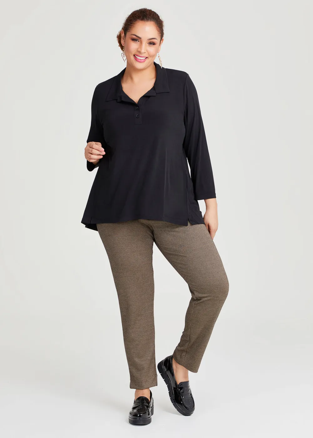 Johnny Collar Long Sleeve Top