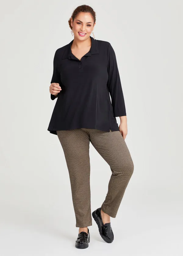 Johnny Collar Long Sleeve Top
