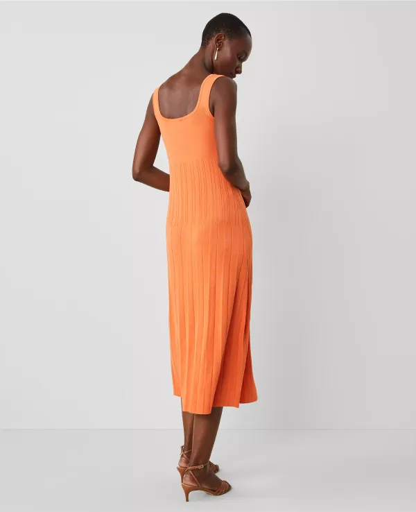 Pleated Sweater Tank Dress