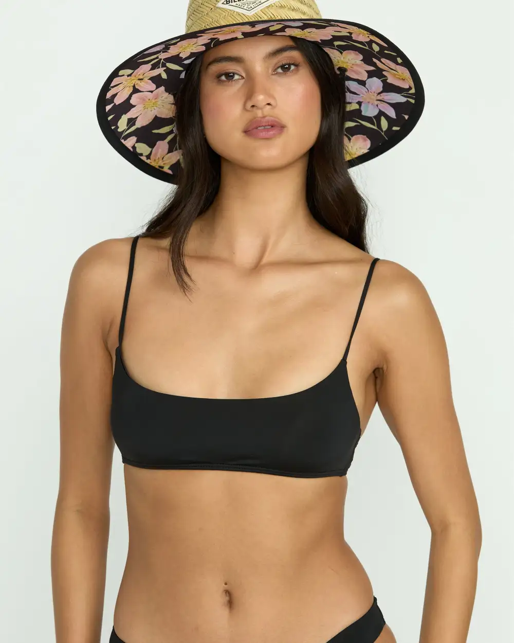 Sol Searcher Jaclyn Crop Bikini Top - Black Pebble