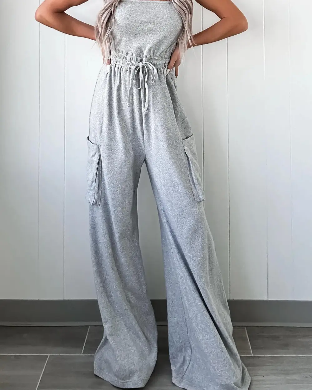 Cargo Jumpsuit - Heather Grey