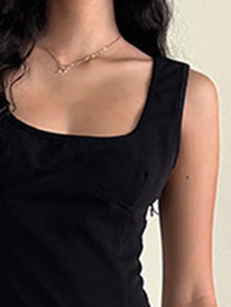 Bow Back Mini Dress In Black
