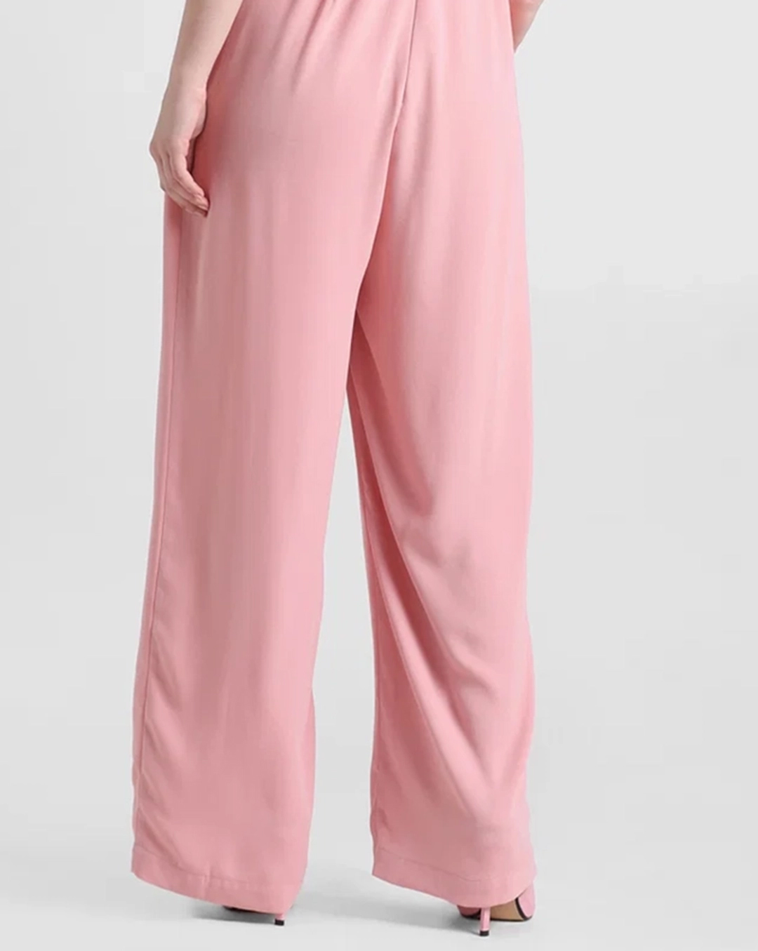 Pink Short Sleeve Floral Embroidered Belted Jumpsuit