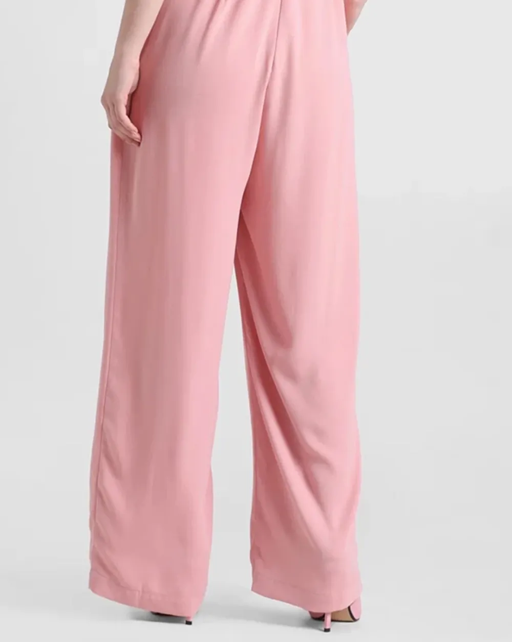 Pink Short Sleeve Floral Embroidered Belted Jumpsuit