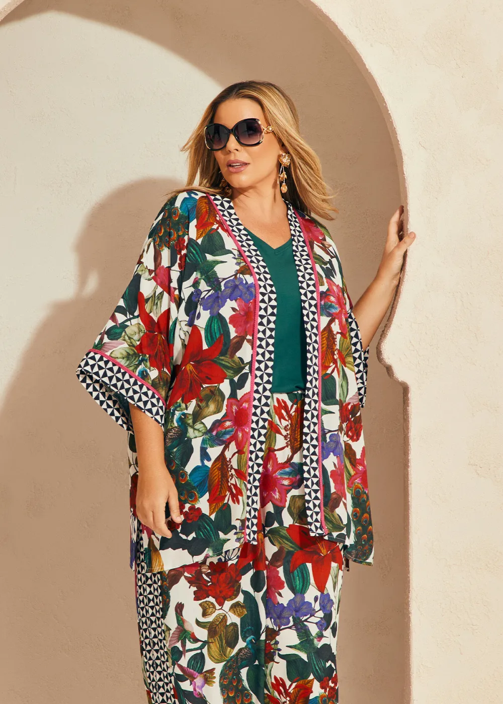 Natural Botanical Geo Kimono