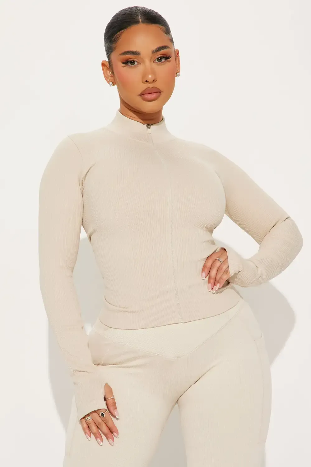 Resistance Effortless Seamless Active Jacket - Light Taupe