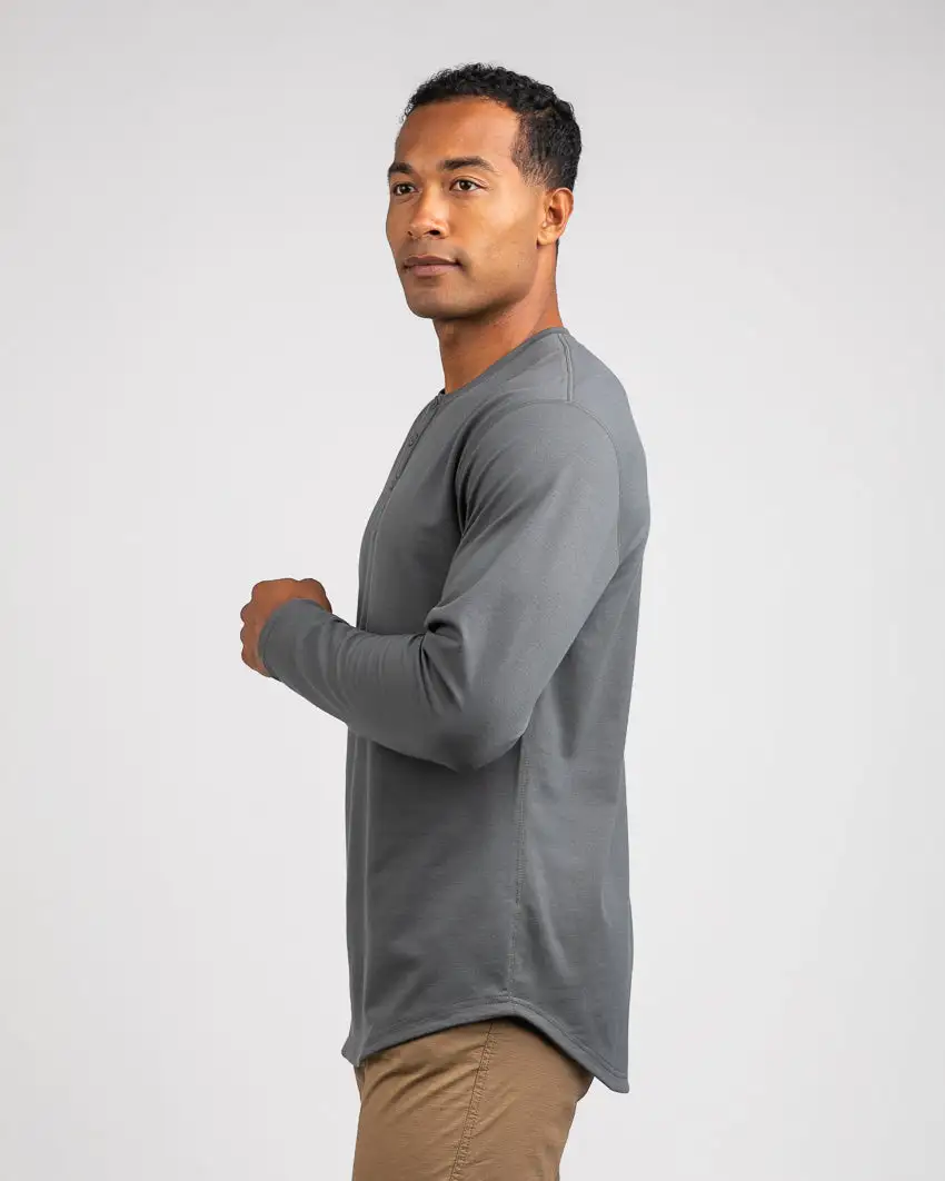 Henley Drop-Cut Long Sleeve: Bylt Signature