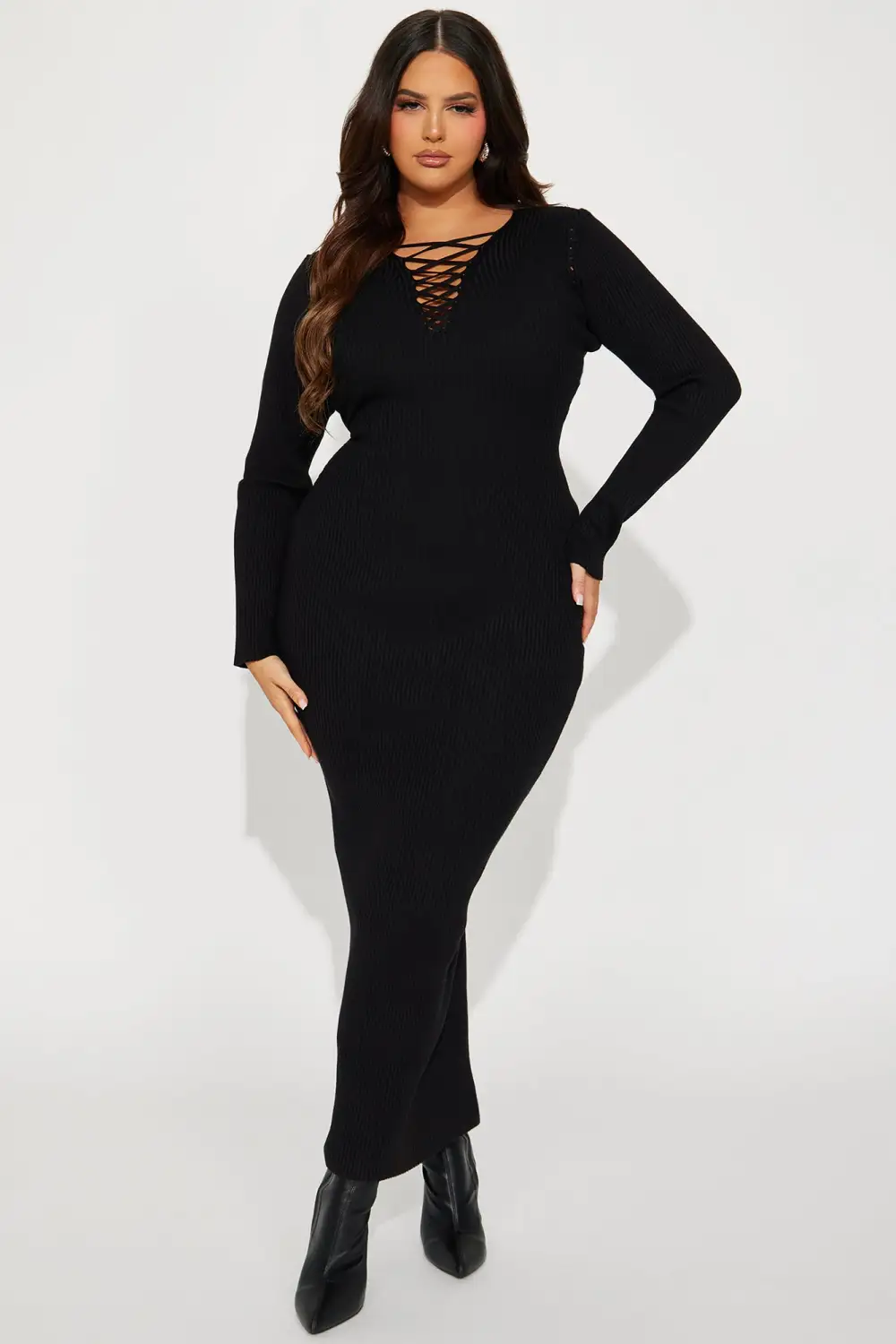 Sara Sweater Maxi Dress - Black