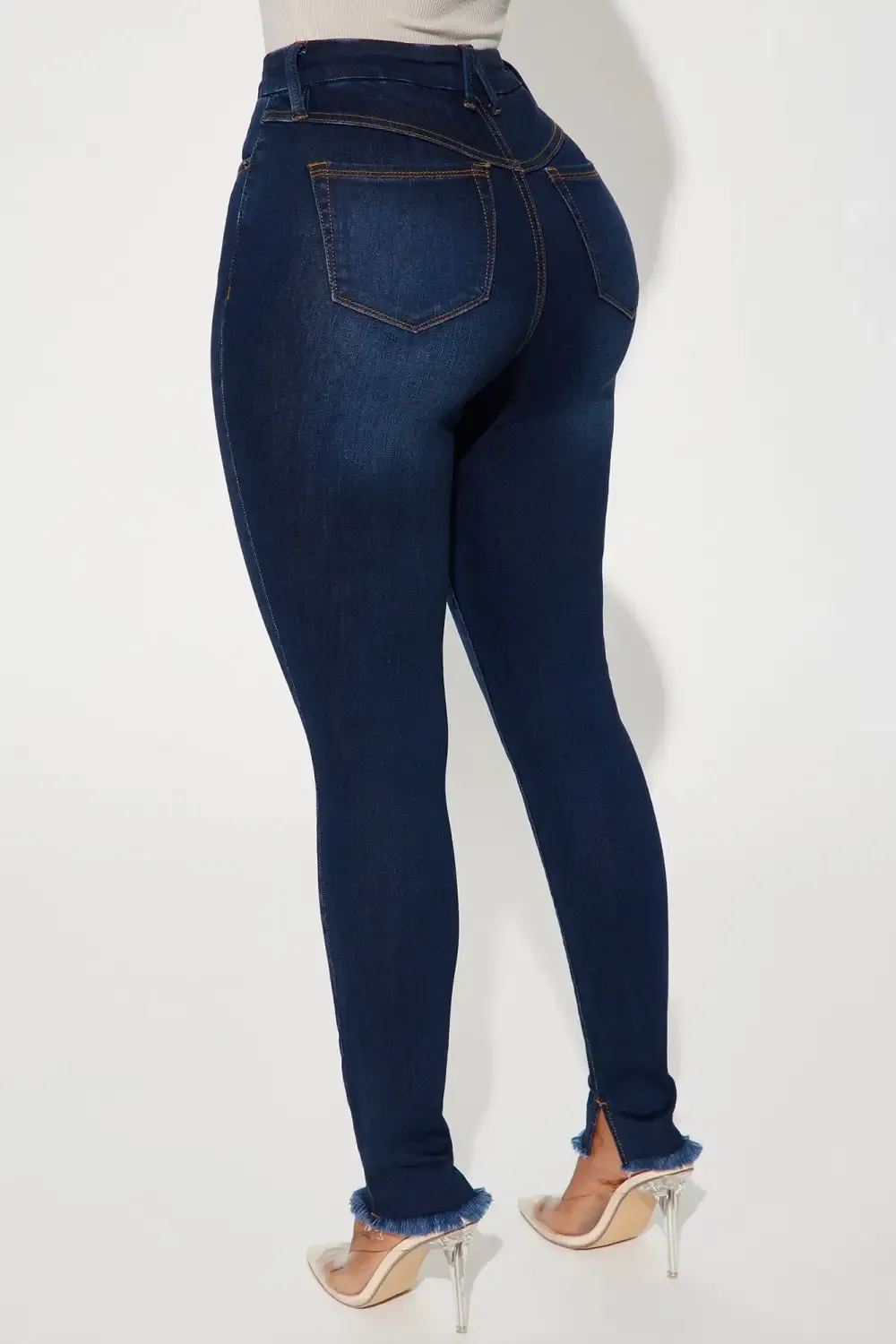 Serafina Compression Stretch Skinny Jeans - Dark Wash