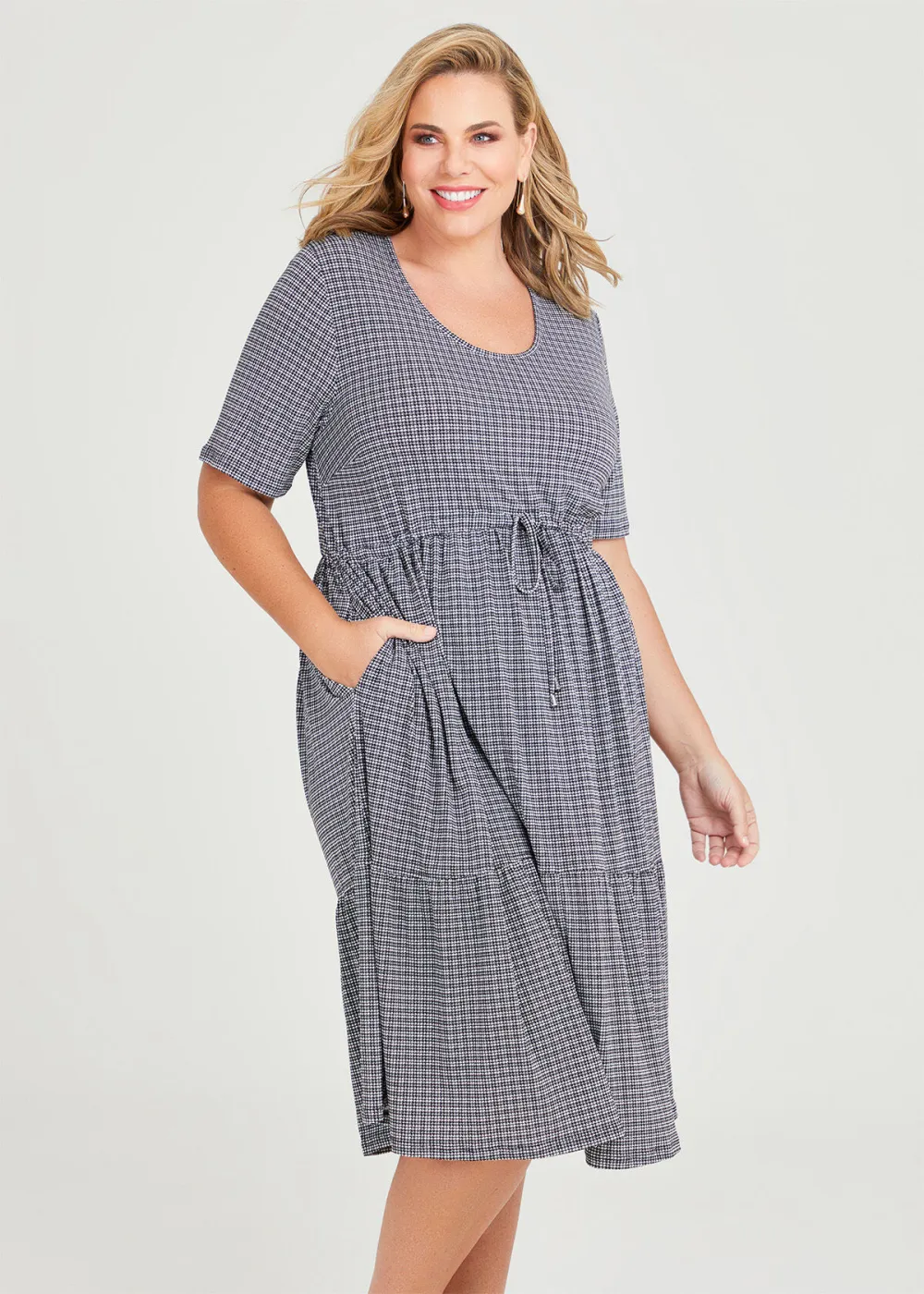 Mini Check Tier Dress