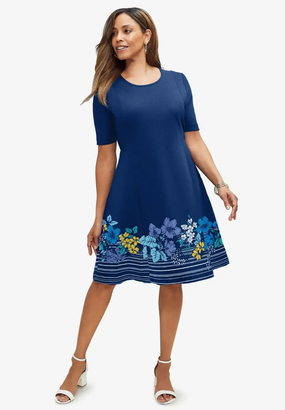Stretch Ponte Flare Dress