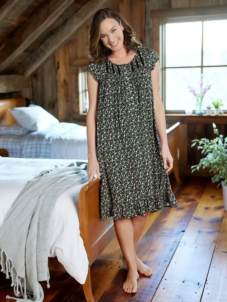 Eileen West Midnight Blossoms Modal Nightgown