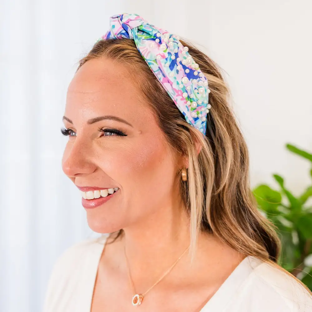 Brighter Days Are Comin' Headband, Blue-Pink