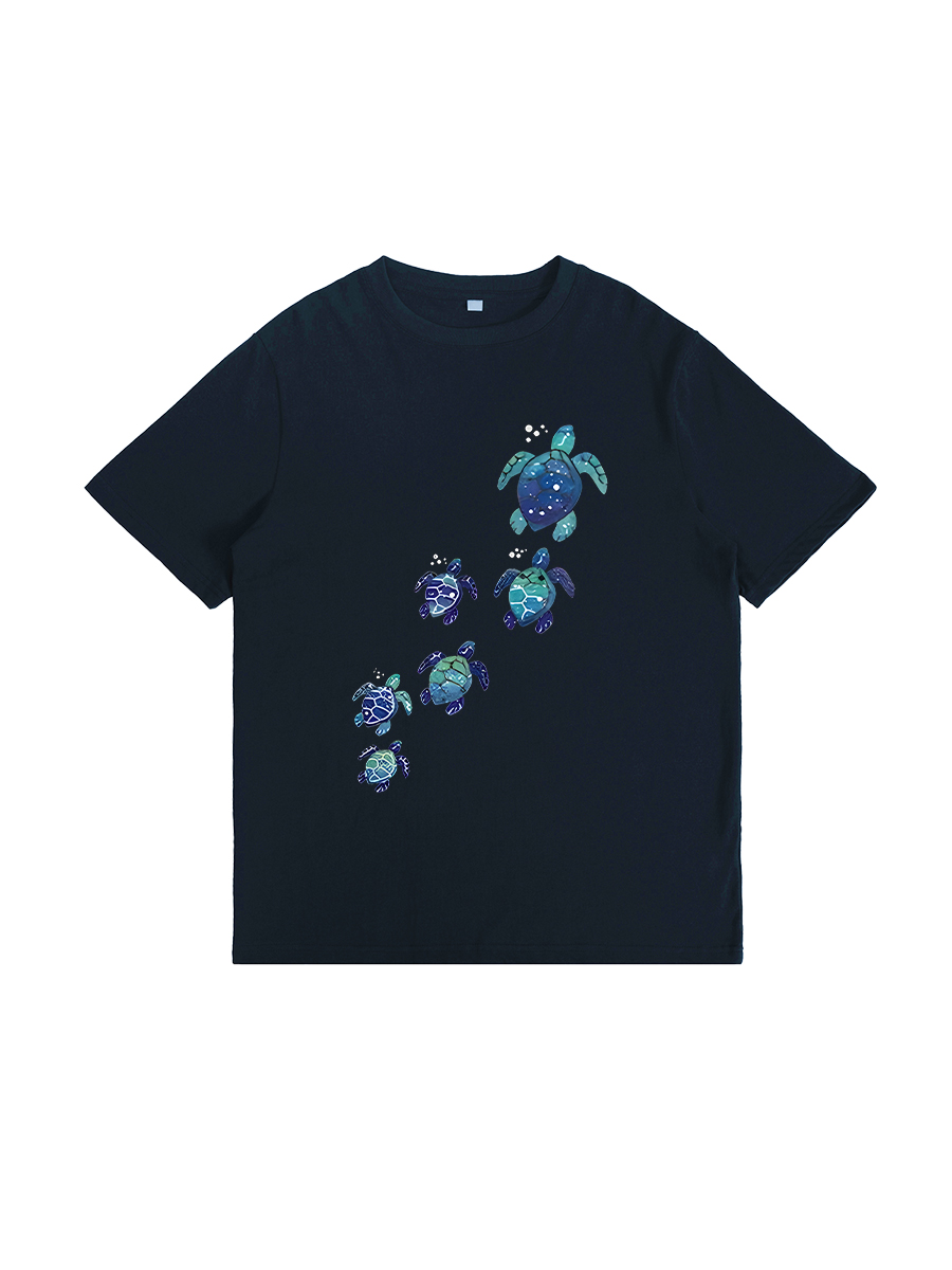 Sea Turtle Galaxy Style Print T-Shirt