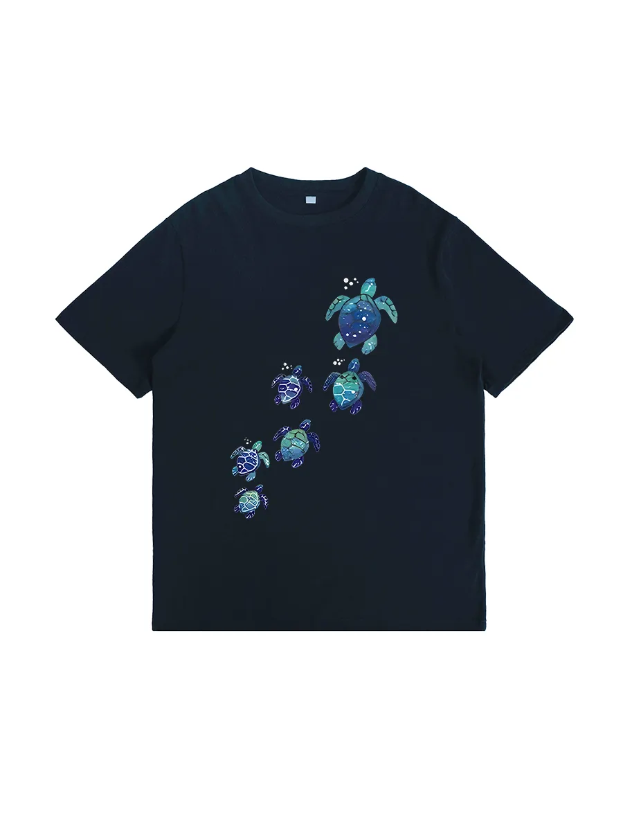 Sea Turtle Galaxy Style Print T-Shirt