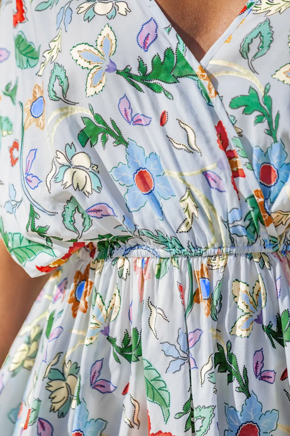 Vibrant Vibes Floral Cover-Up Mini Dress